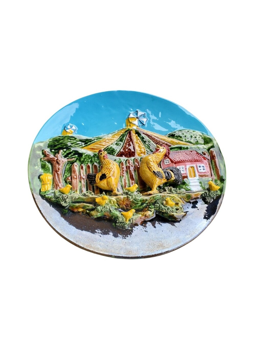 Vtg. 1930 Purtuguese Ceramic Wall Plate